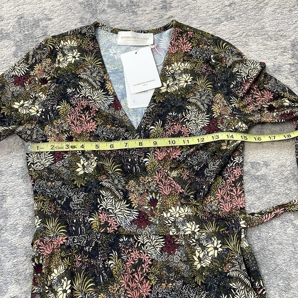 NWT La Prestic Ouiston Shirley Dress Elephant Night Multi True Wrap Sz 2 - Picture 8 of 13